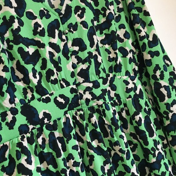 Pieces Darsy Punky Green Coquette Rosette Midi Dress - Picture 11 of 16